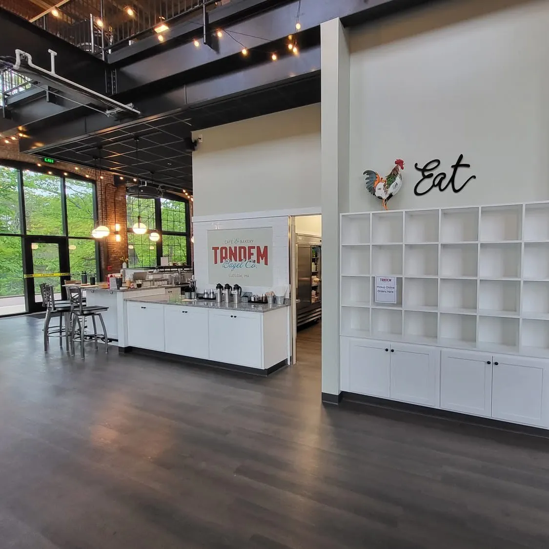 Commercial flooring installed at a bagel shop in Massachusetts