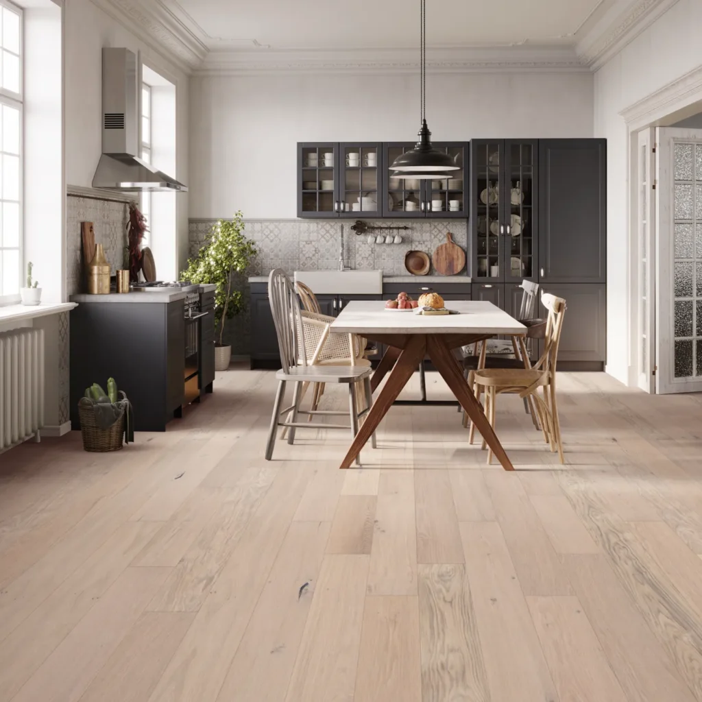 Light Shaw Floors Couture Oak hardwood in a kitchen